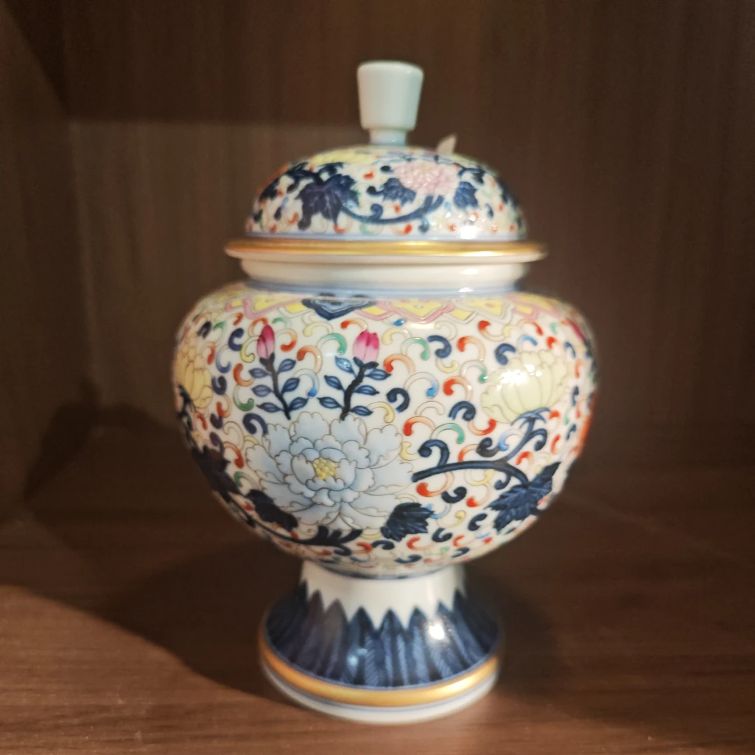 【景德镇】高温陶瓷，GY花葵茶叶罐瓷流水22