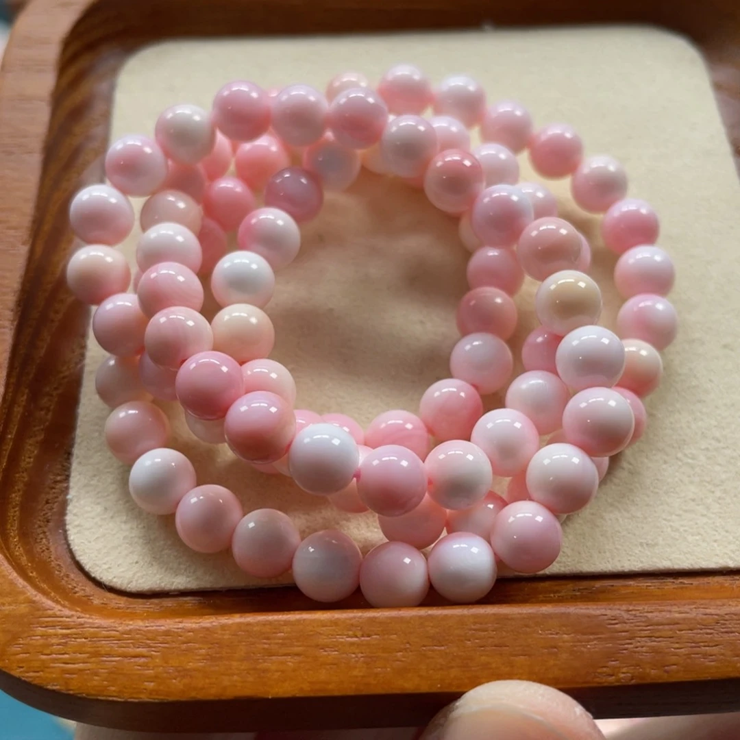 非金属贝珠（仿珍珠）捡漏今日福利6咪桃粉多圈项链不退不换