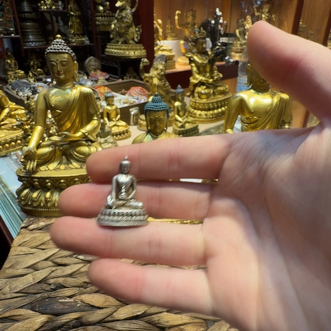 中***庸纯银藏式药食造像