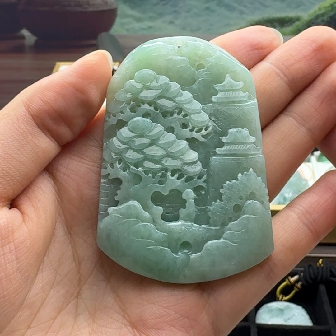 翡翠未镶嵌颈饰天然