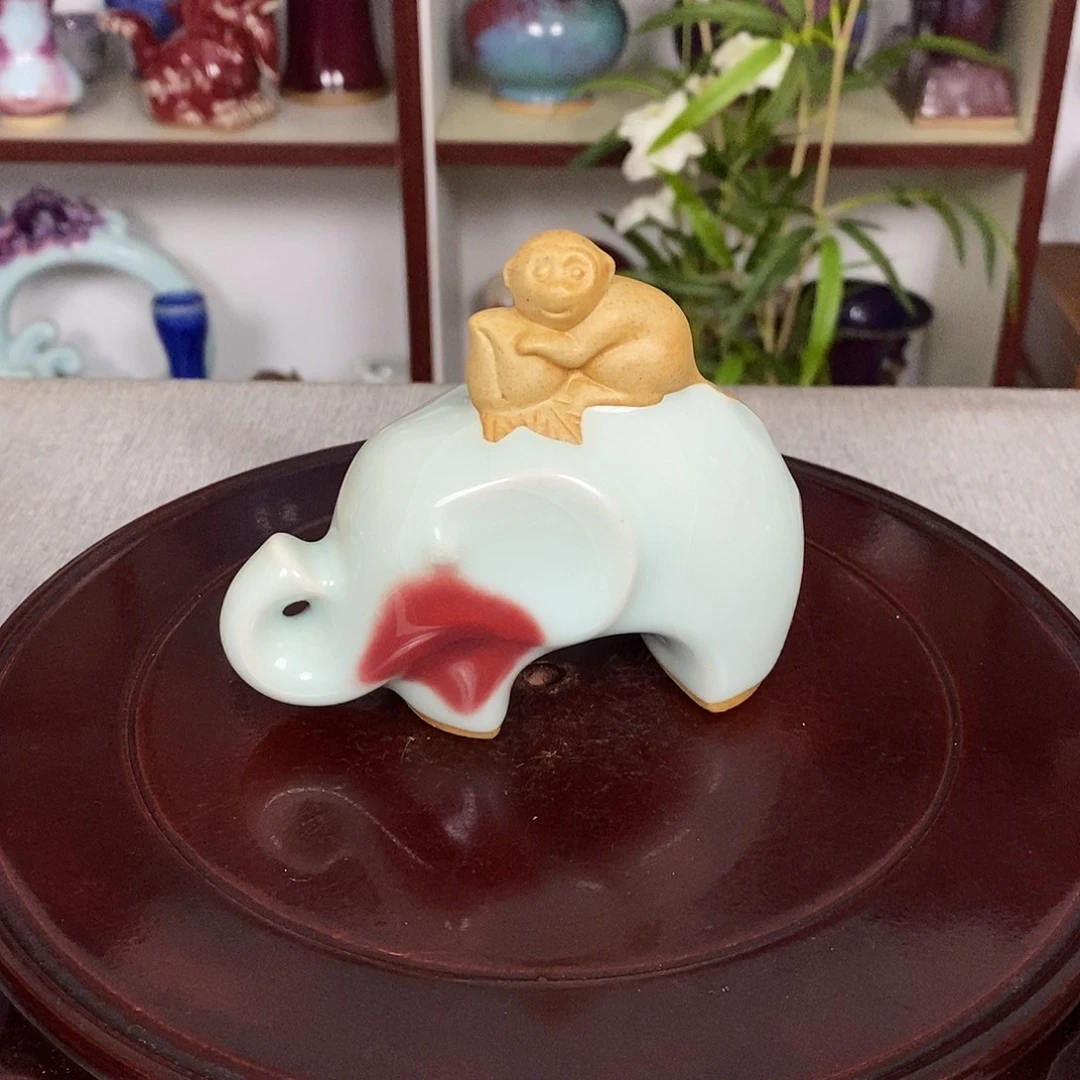 摆件钧瓷小摆件茶宠高温窑变