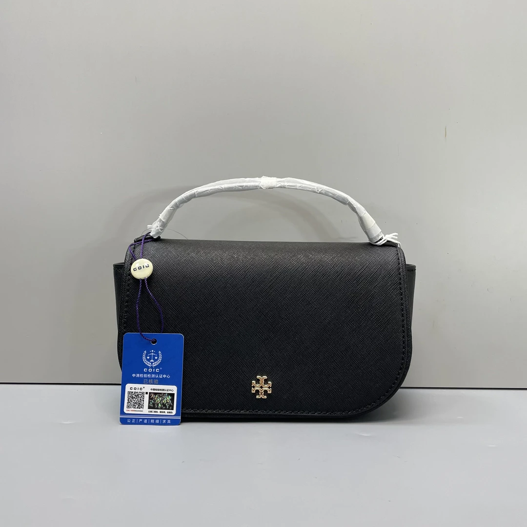 99新 TORY BURCH/汤丽柏琦 小林/黑色链条包20*12*6cmSB010802