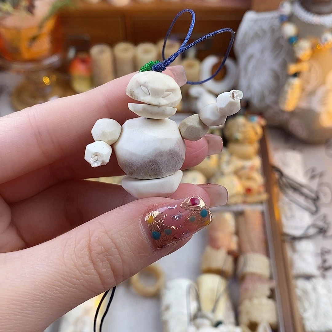 鹿骨把件M26鹿角手雕石矶娘娘