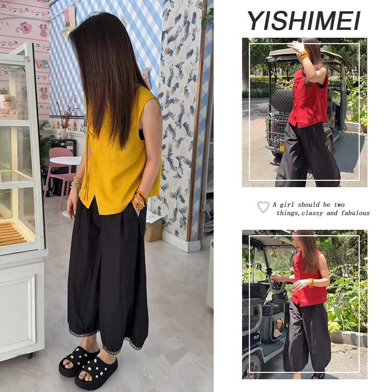 夏季穿搭一整套2025年新款洋气气质无袖新中式上衣休闲裤两件套装