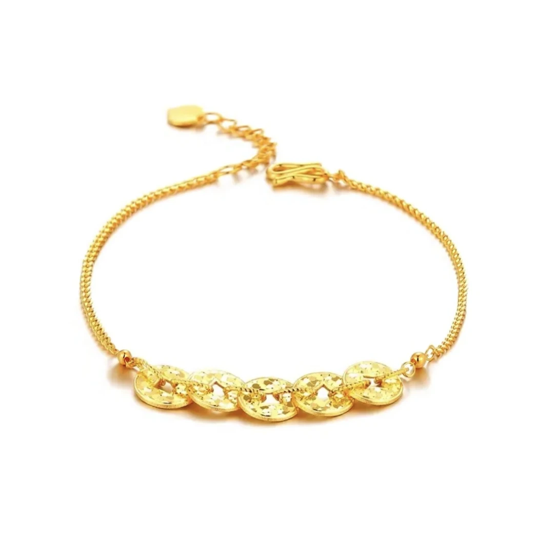 足金999碎碎冰五帝币手串 质检中心发货