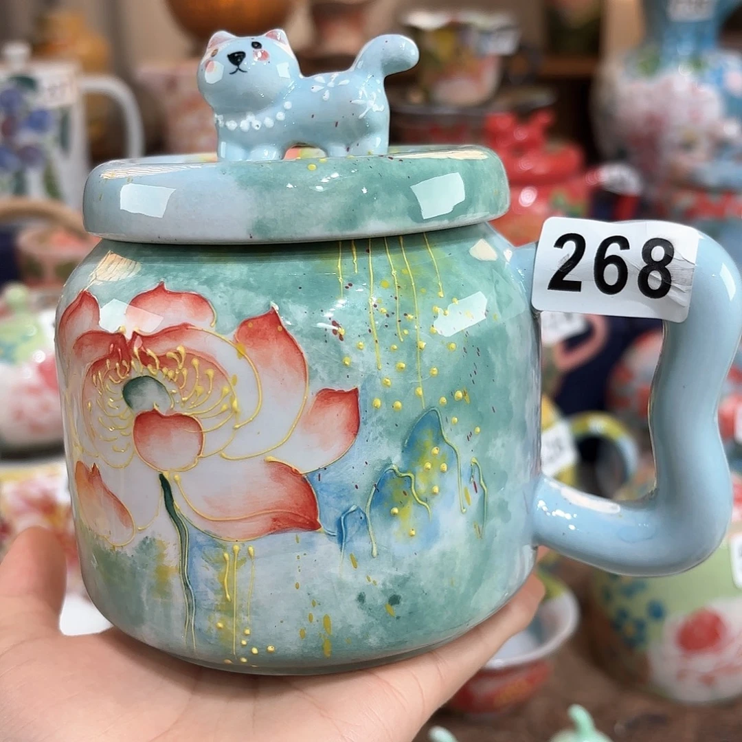 V***A景德镇手绘高温釉下彩陶瓷茶具