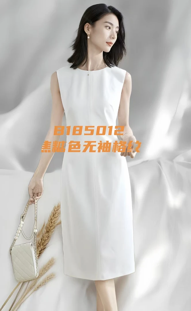 【MCHEN】新款定制系列  设计师轻奢格纹连衣裙-B18501-2-3