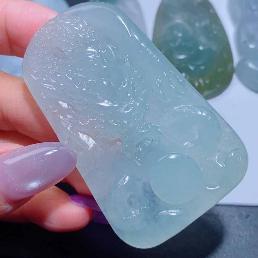 定制翡翠未镶嵌定制翡翠毛货挂件