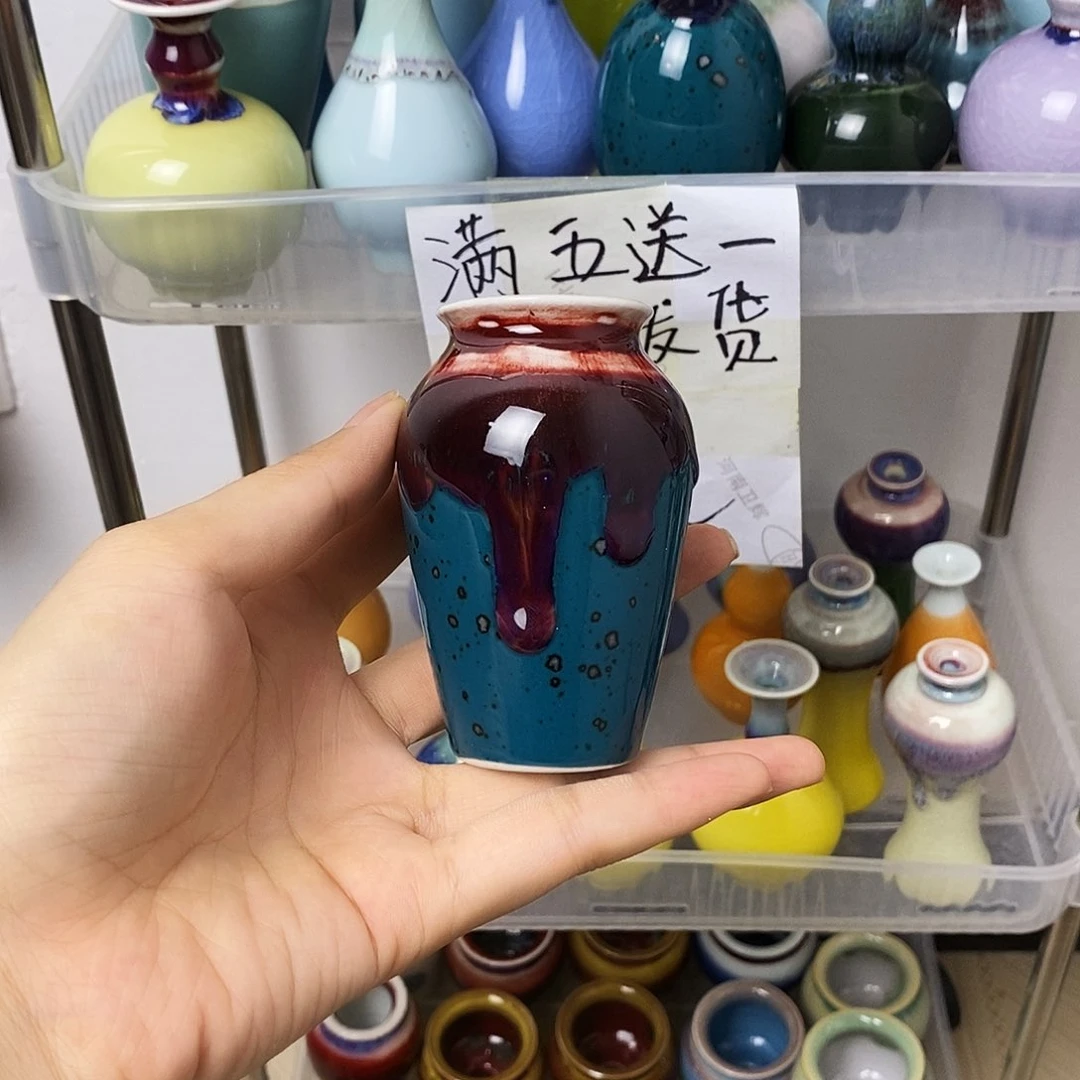 摆件景德镇高温陶瓷小花器