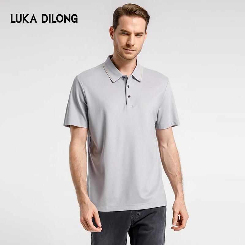 路卡迪龙-【桑蚕丝】夏季透气POLO衫上衣男士短袖Polo衫181212005