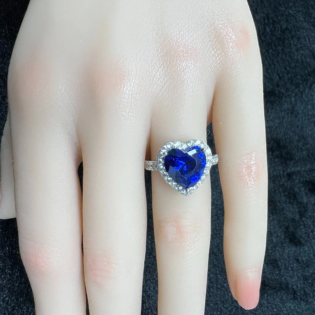 【坦桑石】S925银天然坦桑石戒指A0016（赠国检证书）