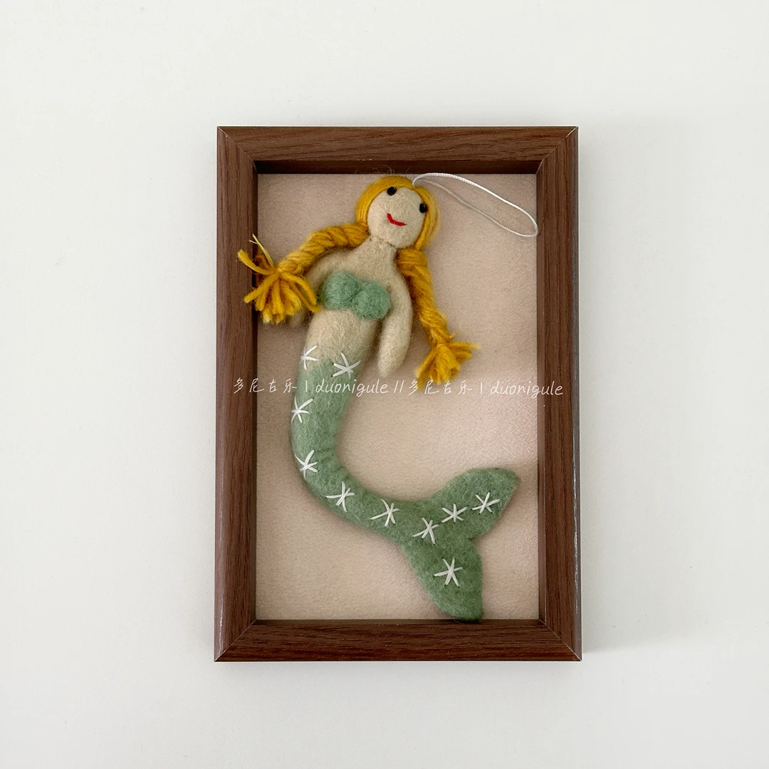 多尼古乐尼泊尔手工羊毛毡美人鱼挂件车钥匙扣包包挂饰车挂件礼物