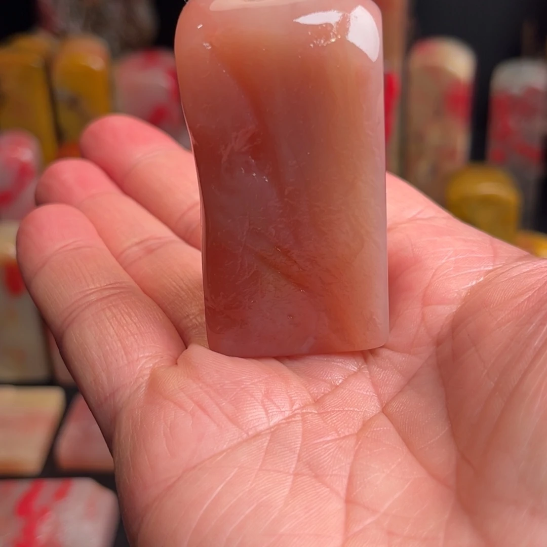 巴林石印石巴林精品粉冻印章