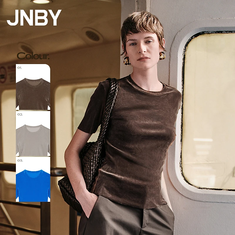 【商场同款】JNBY/江南布衣25夏新品T恤短袖圆领修身5X4110080