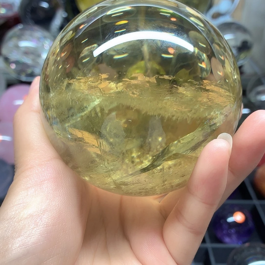 ～***呀未镶嵌珠宝半成品水晶黄水晶88聚宝盆