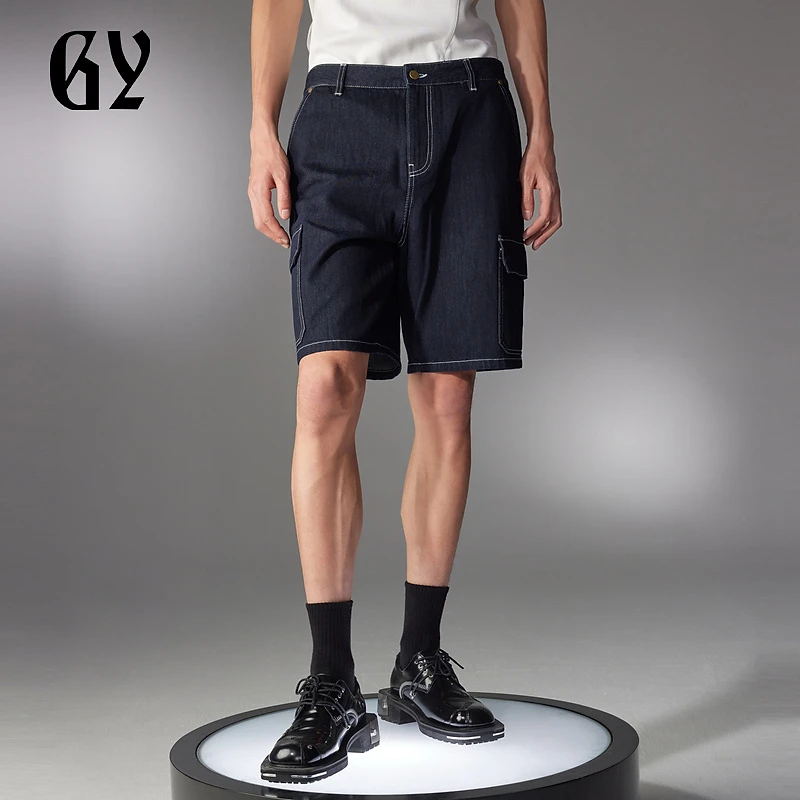 GY牛仔裤水洗男士弹力时尚休闲五分裤裤子夏季直筒薄款320060