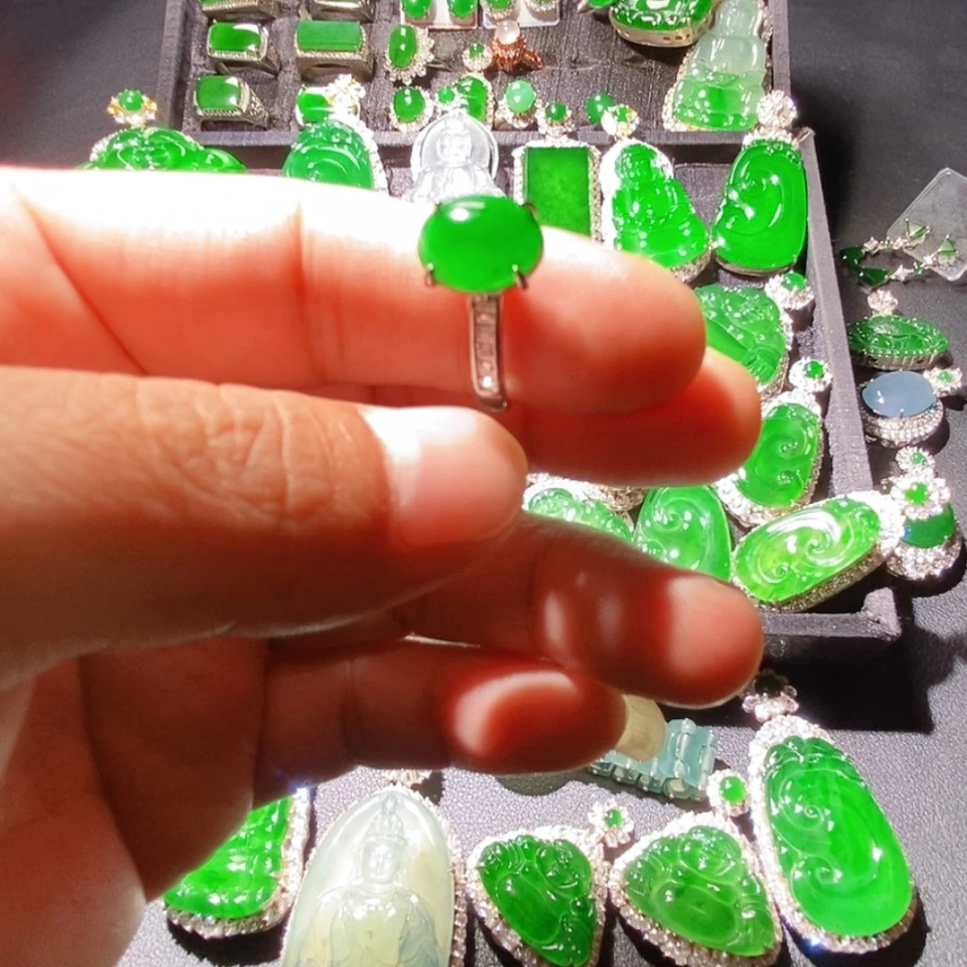 翡翠未镶嵌戒指A货翡翠20