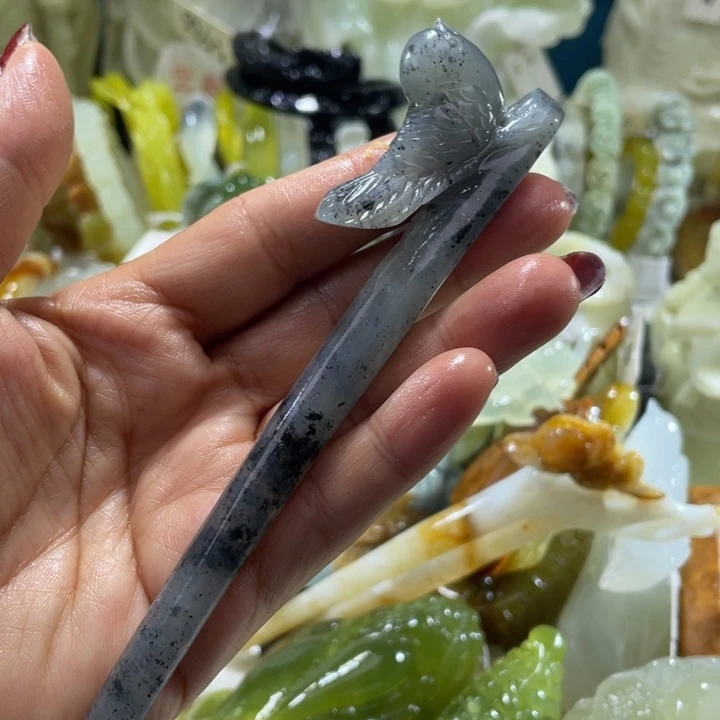 岫玉未镶嵌发簪发簪