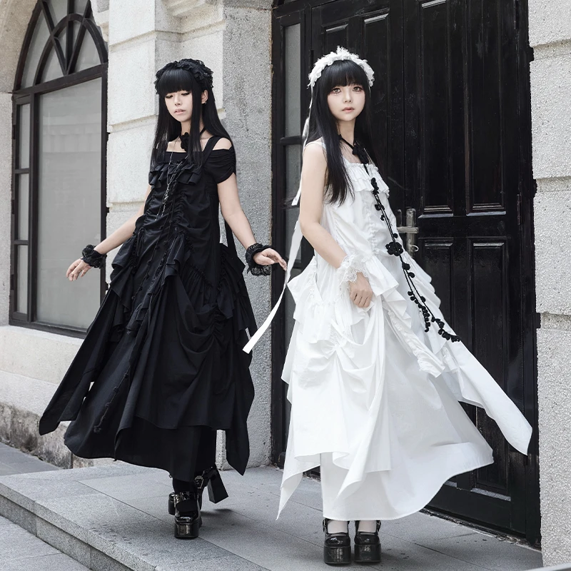 来信与诗·夢｜WP原创副牌  肩带可调宽松背带长裙带口袋双子夏