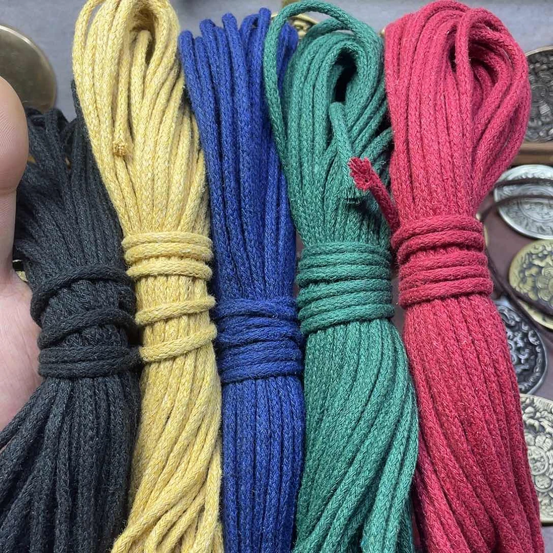 五种颜色包芯棉绳各10米3.0规格