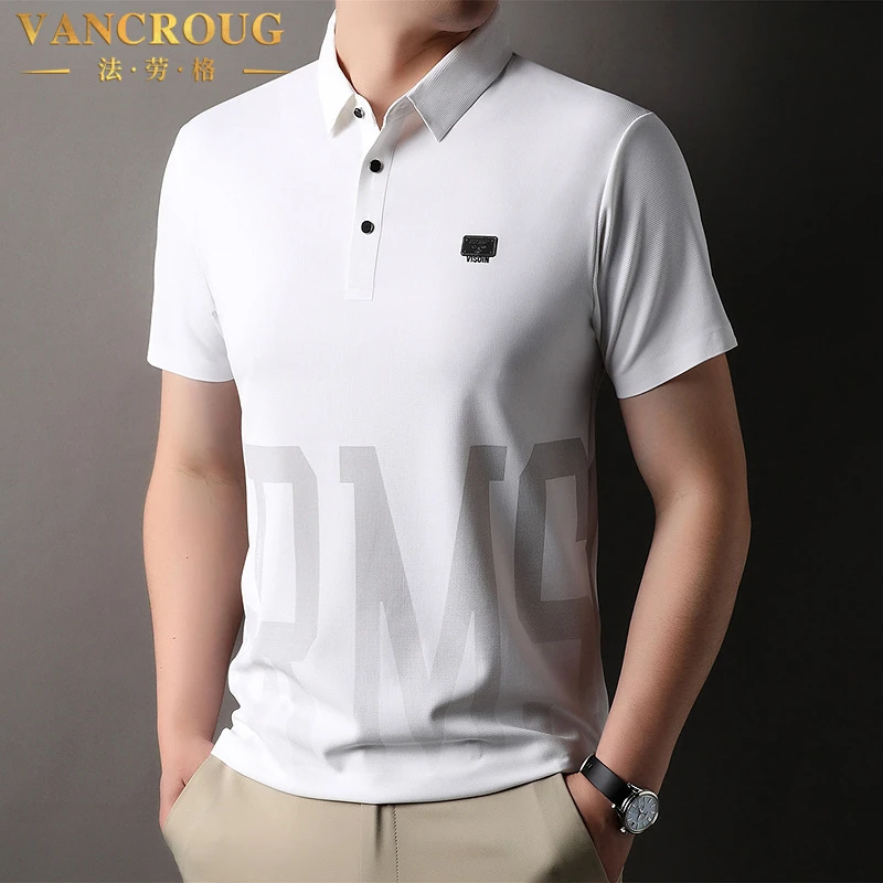 VANCROUG/法劳格短袖polo衫男士夏季无痕时尚潮流休闲翻领薄款T恤