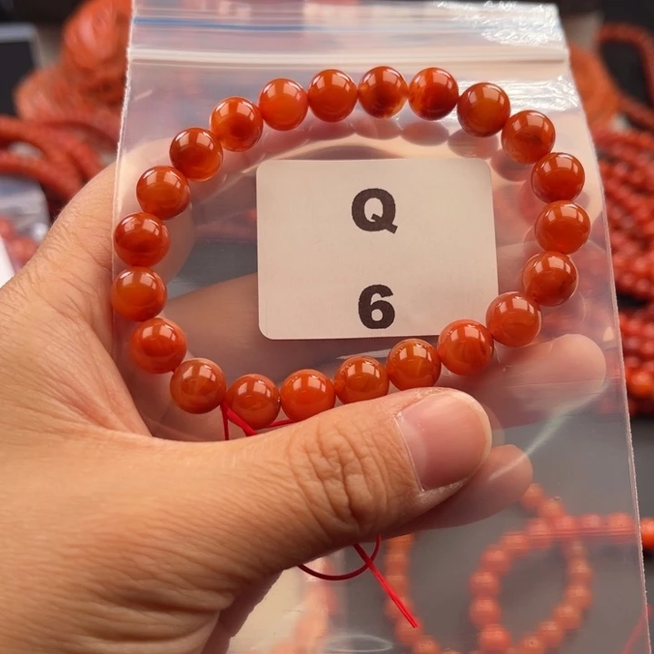 南红玛瑙未镶嵌多样性发货默认微瑕称重8mm