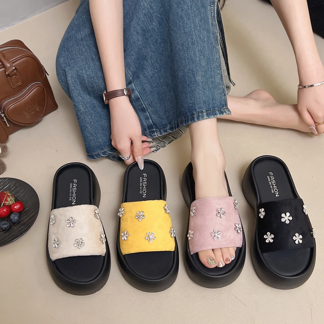 法式厚底拖鞋女夏外穿时尚2025新款小个子增高高级感绝美凉拖