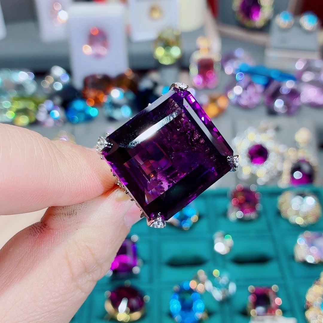 卡***～戒指紫晶银S925镶嵌