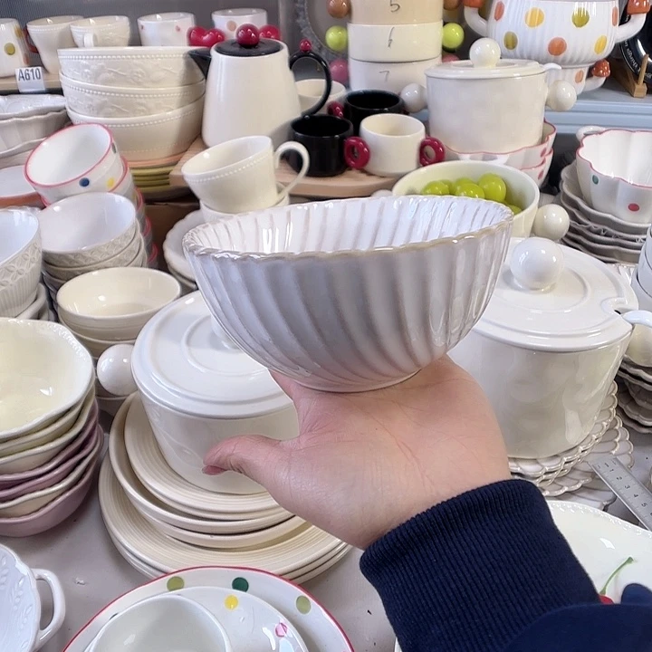 瓷片瑕疵特价陶瓷面碗5只