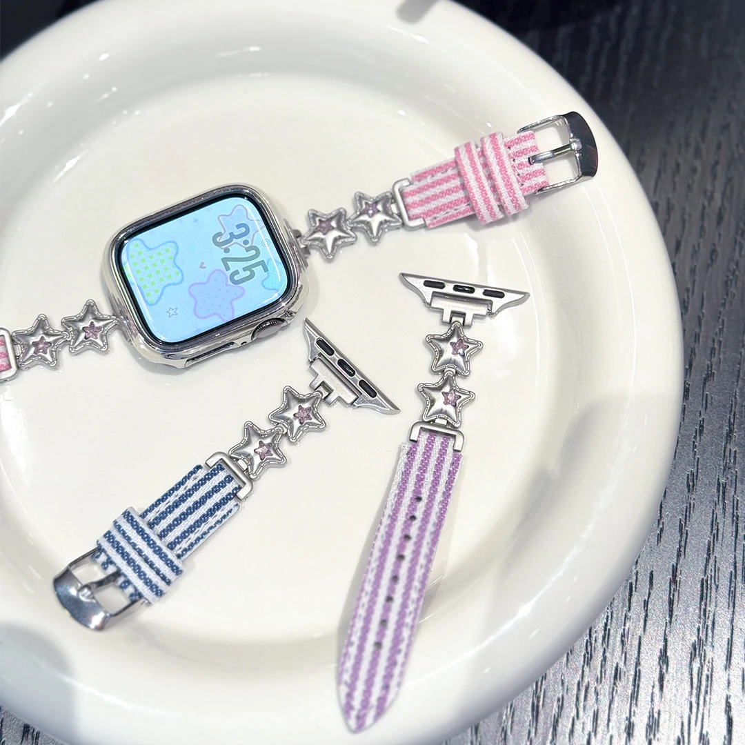 星星牛仔适用苹果手表表带S11iwatch表带applewatchS10腕带9配件8