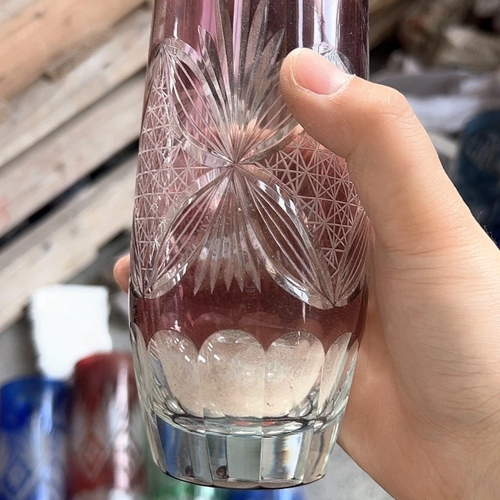 蓝***雨手柄款水晶玻璃如图一个