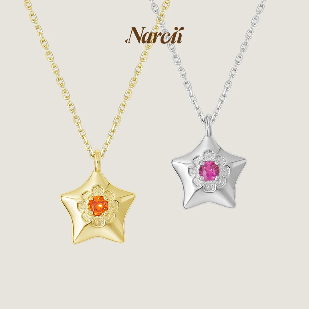 NARCII 吊坠925银锆石 星点项链女小众925银吊坠高级感锁骨链