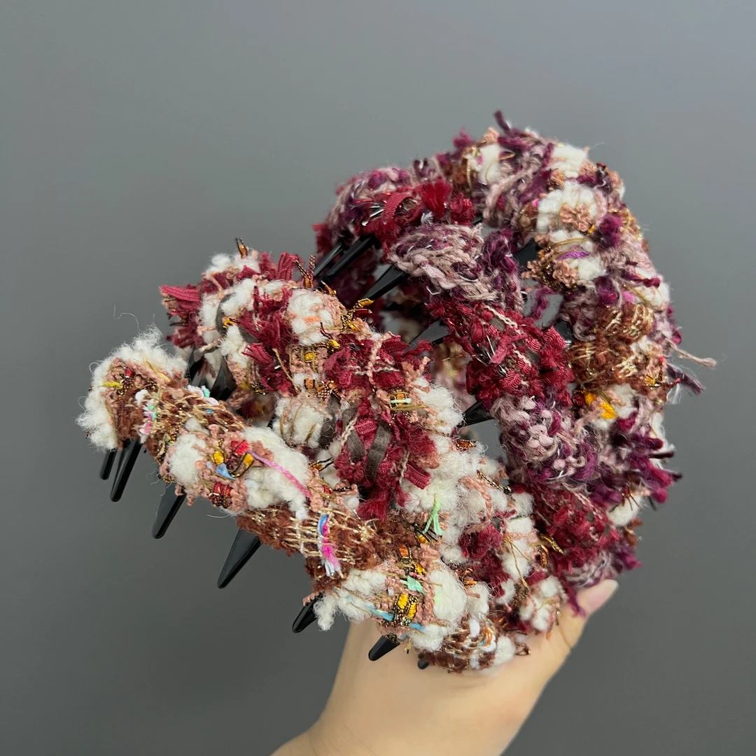 2026新年醒狮国风手作系列复古混色带齿高颅顶发箍