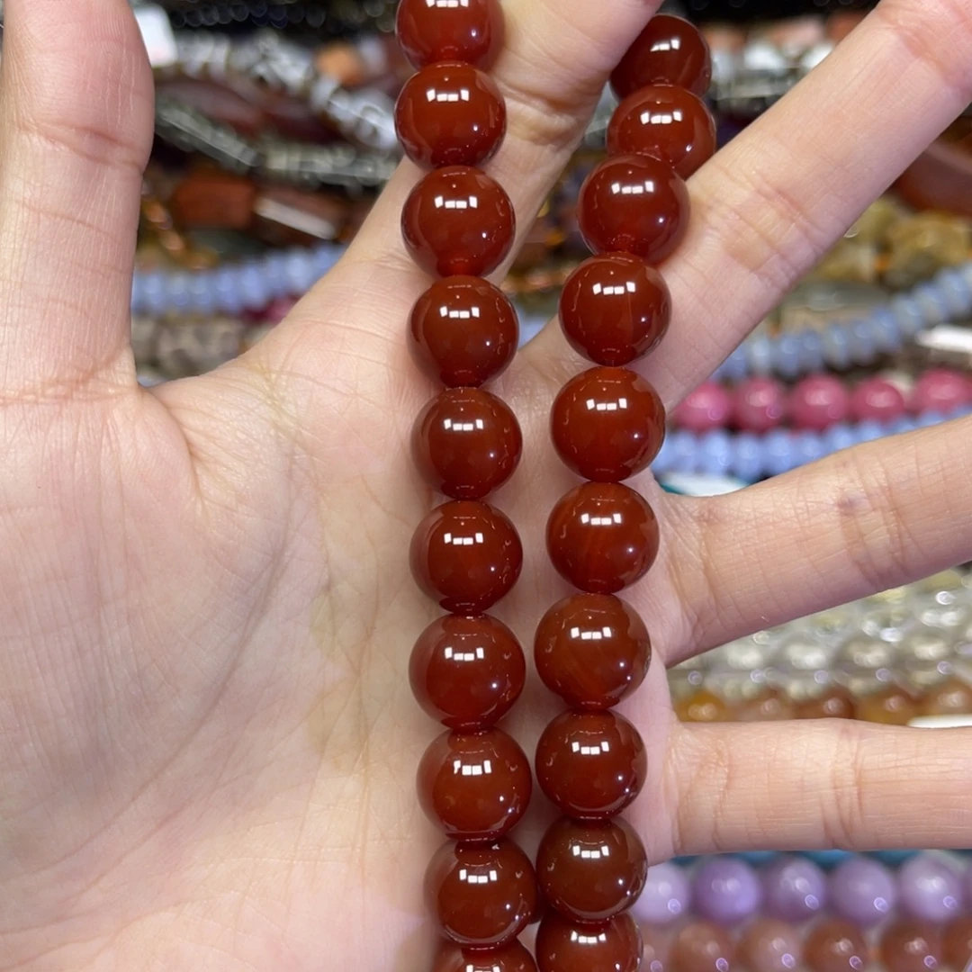玛瑙/玉髓散珠天然红玛瑙卡12长条38厘米