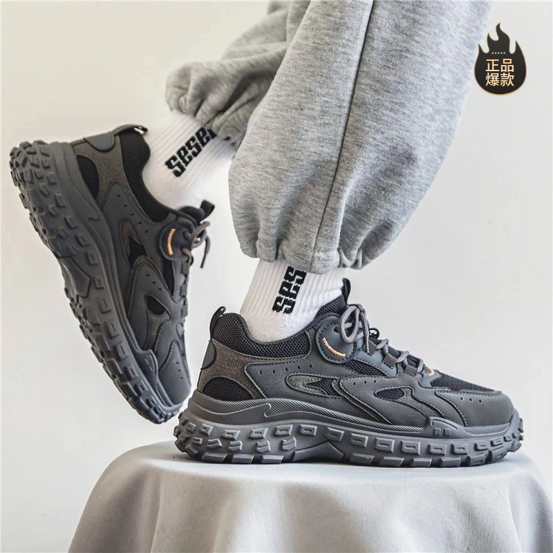 023男鞋运动休闲老爹潮鞋百搭工作上班工地防滑耐磨轮胎底劳RF