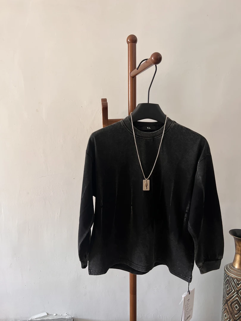 68101#扎炒复古T，圆领童装儿童休闲百搭韩版T恤