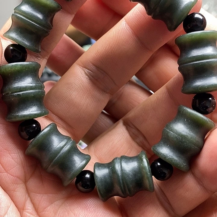 【闪购商品】和田玉手链未镶嵌和田玉竹节有瑕疵