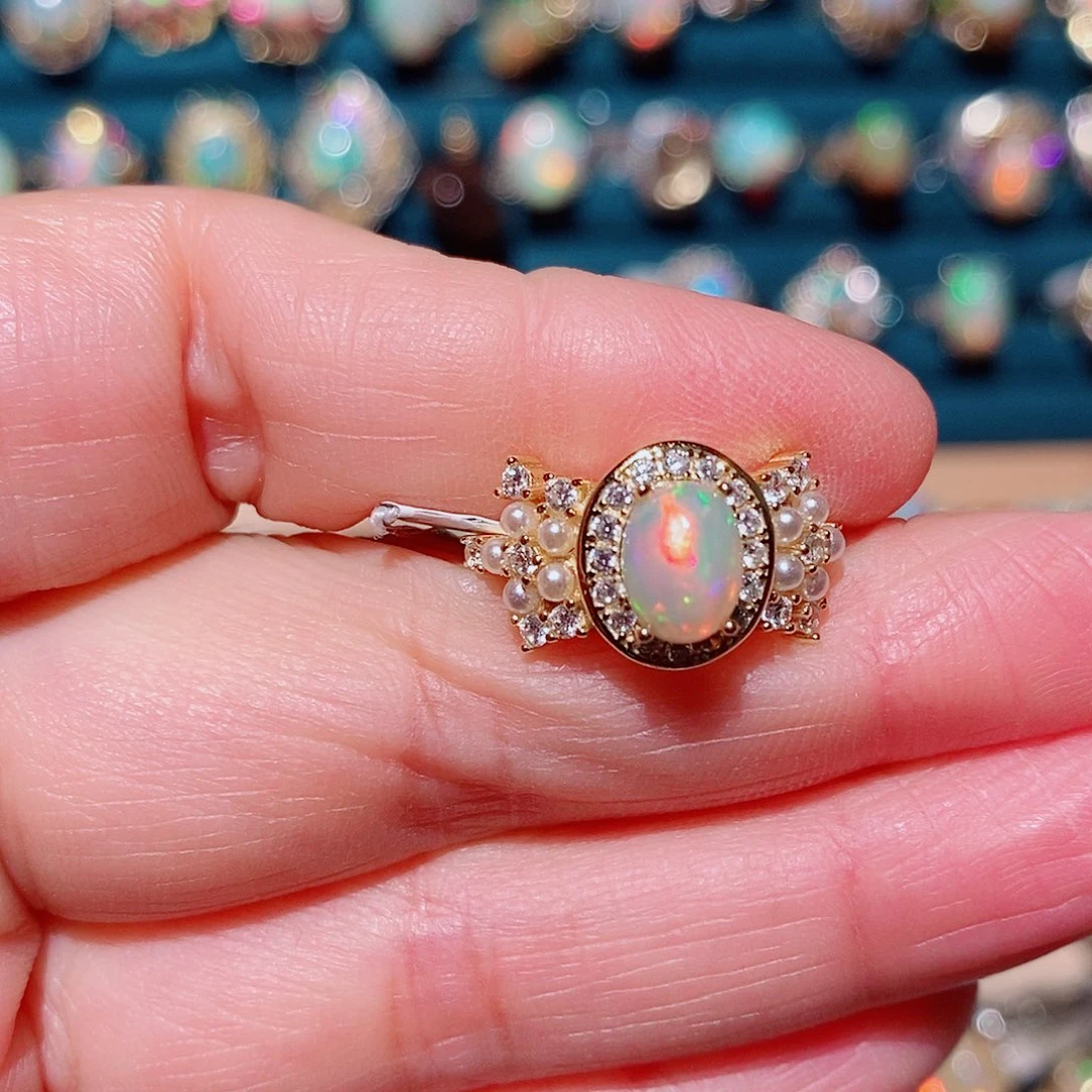 欧泊银S925镶嵌戒指