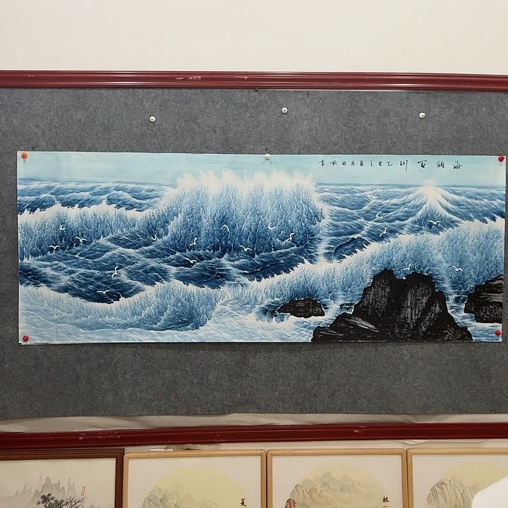 国画手绘国画海纳百川