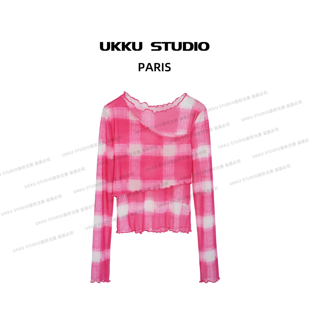 【UKKUSTUDIO】休闲长袖修身设计师百搭短款女装气质上衣513844