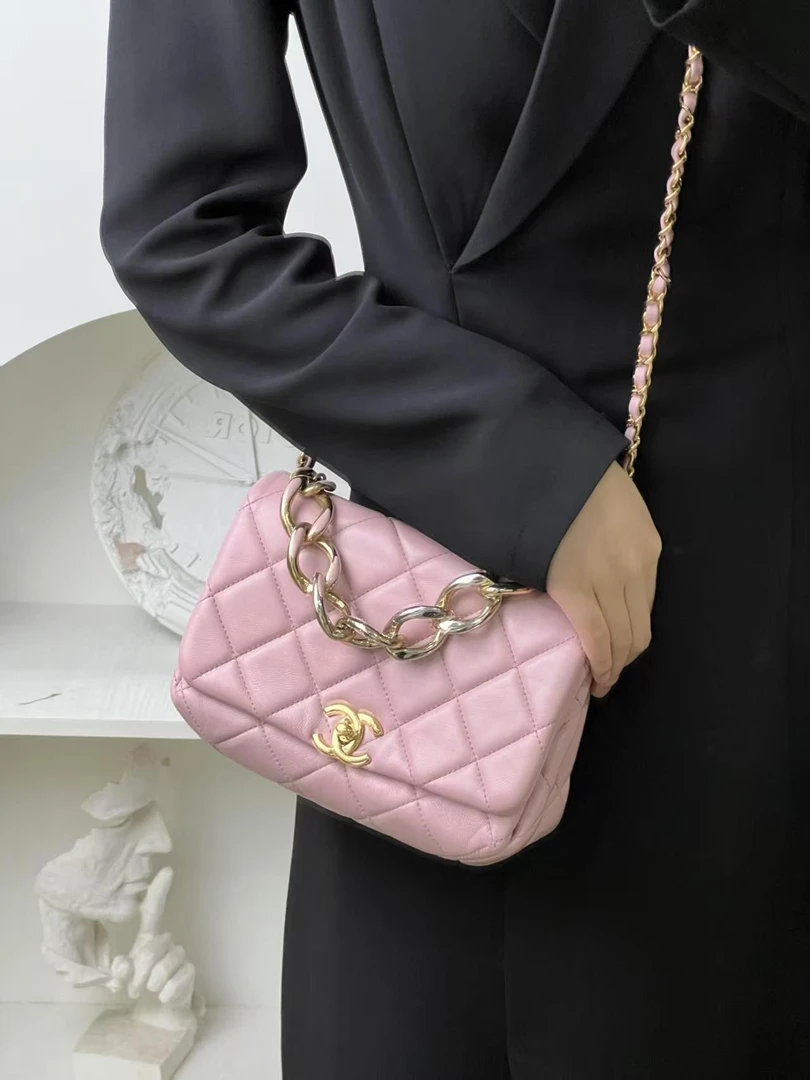 99新 Chanel/香奈儿 香奈儿22a方胖子粉金/优品