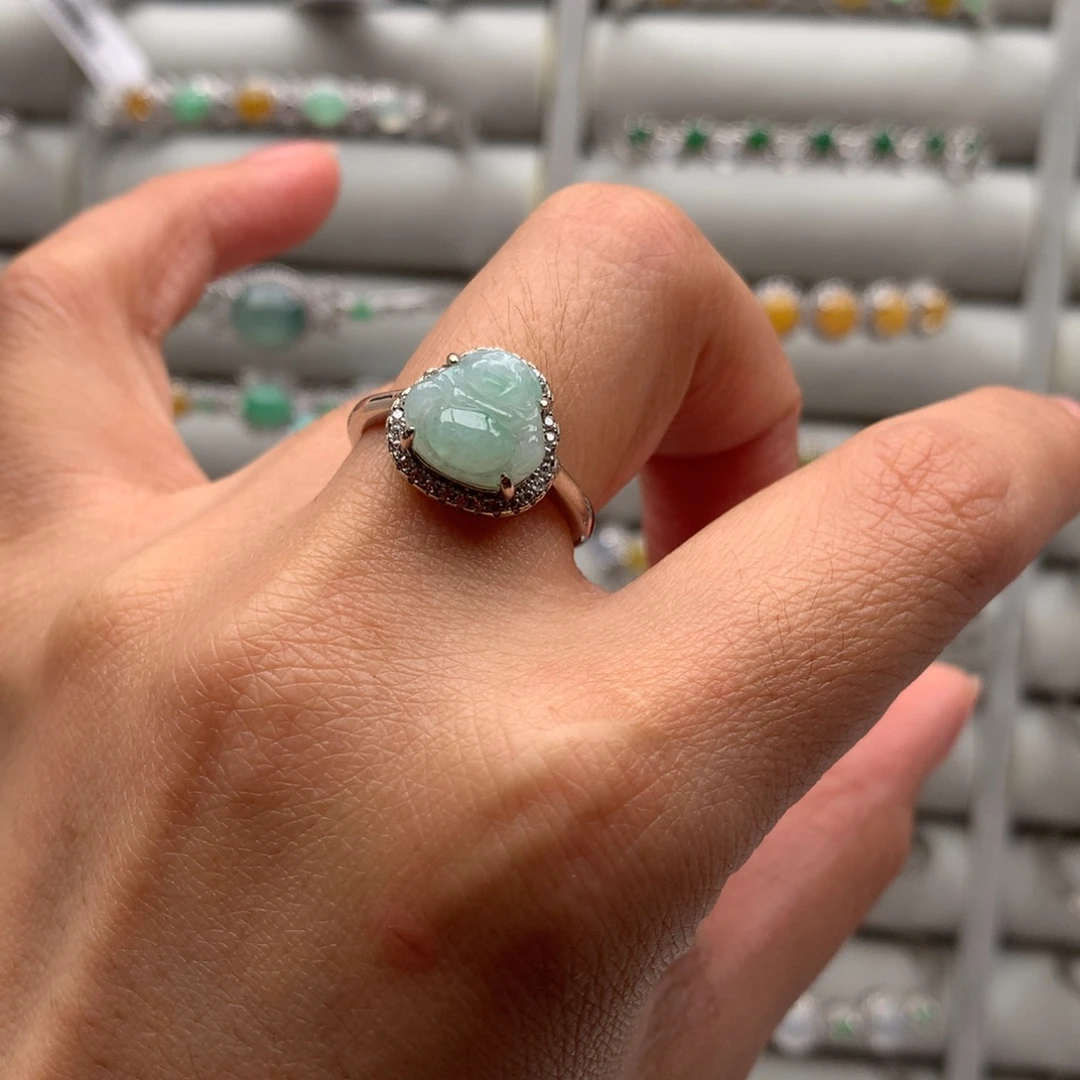 竹****翡翠银S925镶嵌戒指戒指