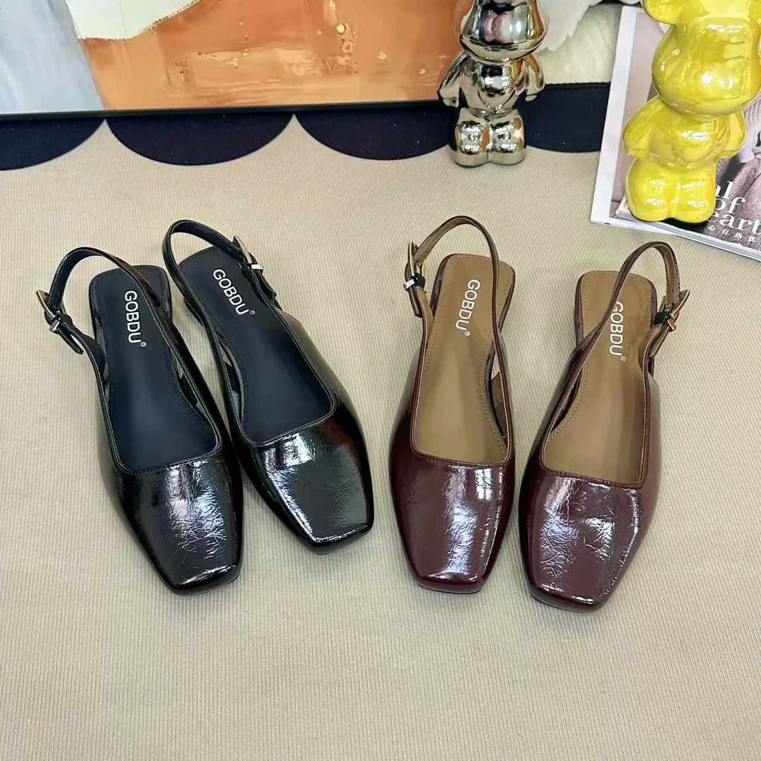 春夏新款韩版百搭凉鞋方头一字扣带单鞋粗跟包头圆头后空女凉拖鞋