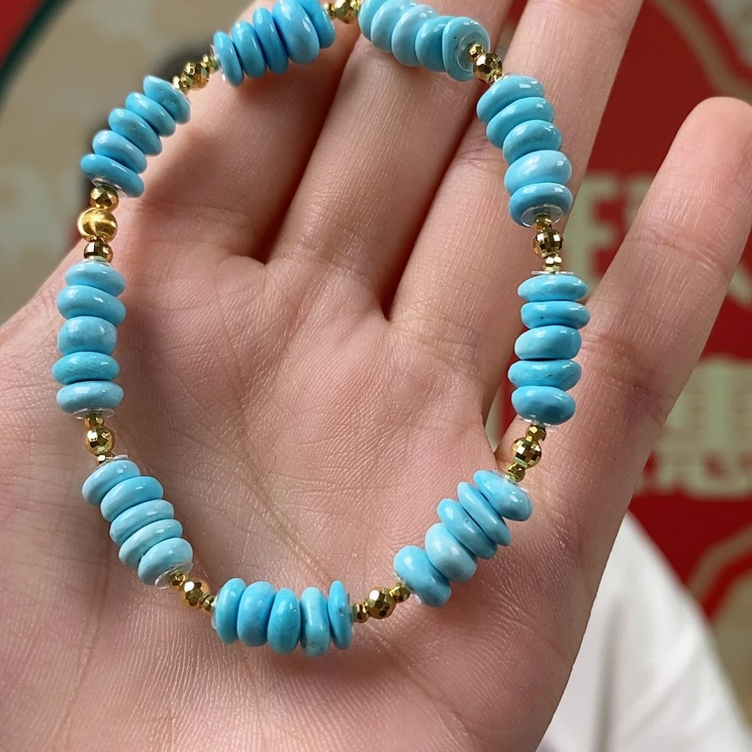 绿松石18K金镶嵌挂件