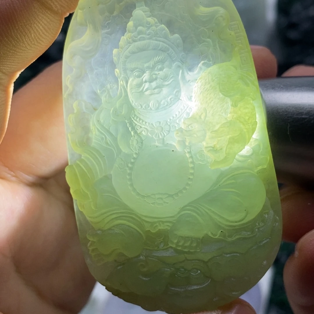 定制翡翠未镶嵌天然翡翠A货黄财神