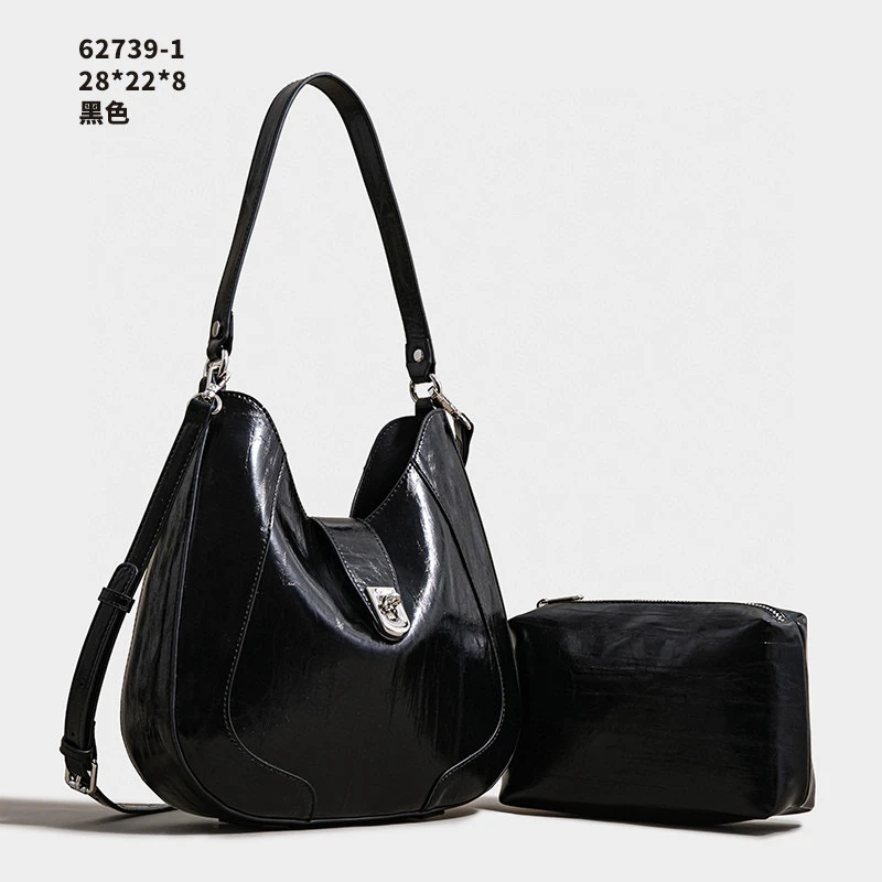 【英柏甄选】SK-62739-1-黑色 然与纯小众设计感时尚单肩百搭女包