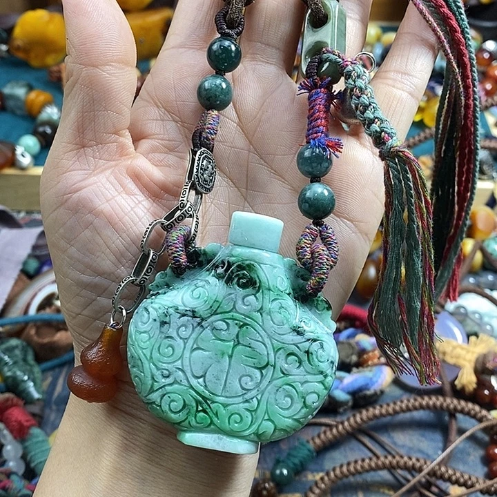 翡翠未镶嵌项链项链