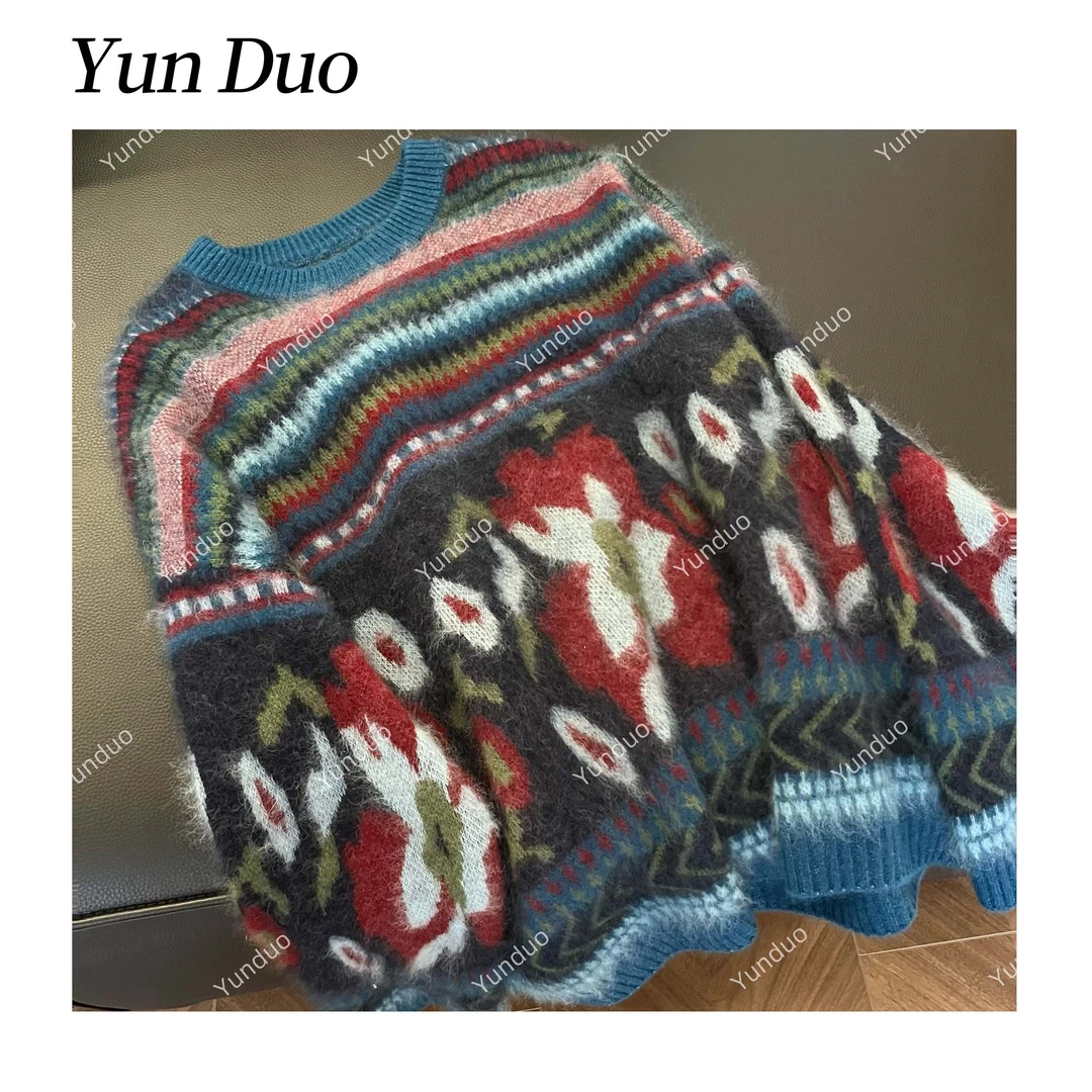云朵定制【油彩棒】提花拉毛设计款毛衣LH69