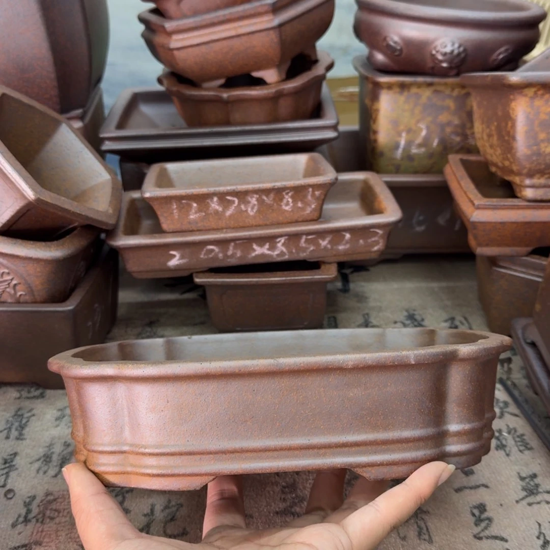 紫砂花盆66号宜兴紫砂正品花盆24x18x4.8