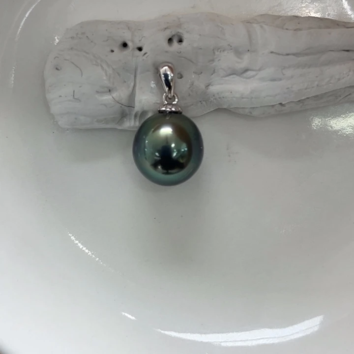 银S925镶嵌吊坠(不含链)海水珍珠11-12mm16号